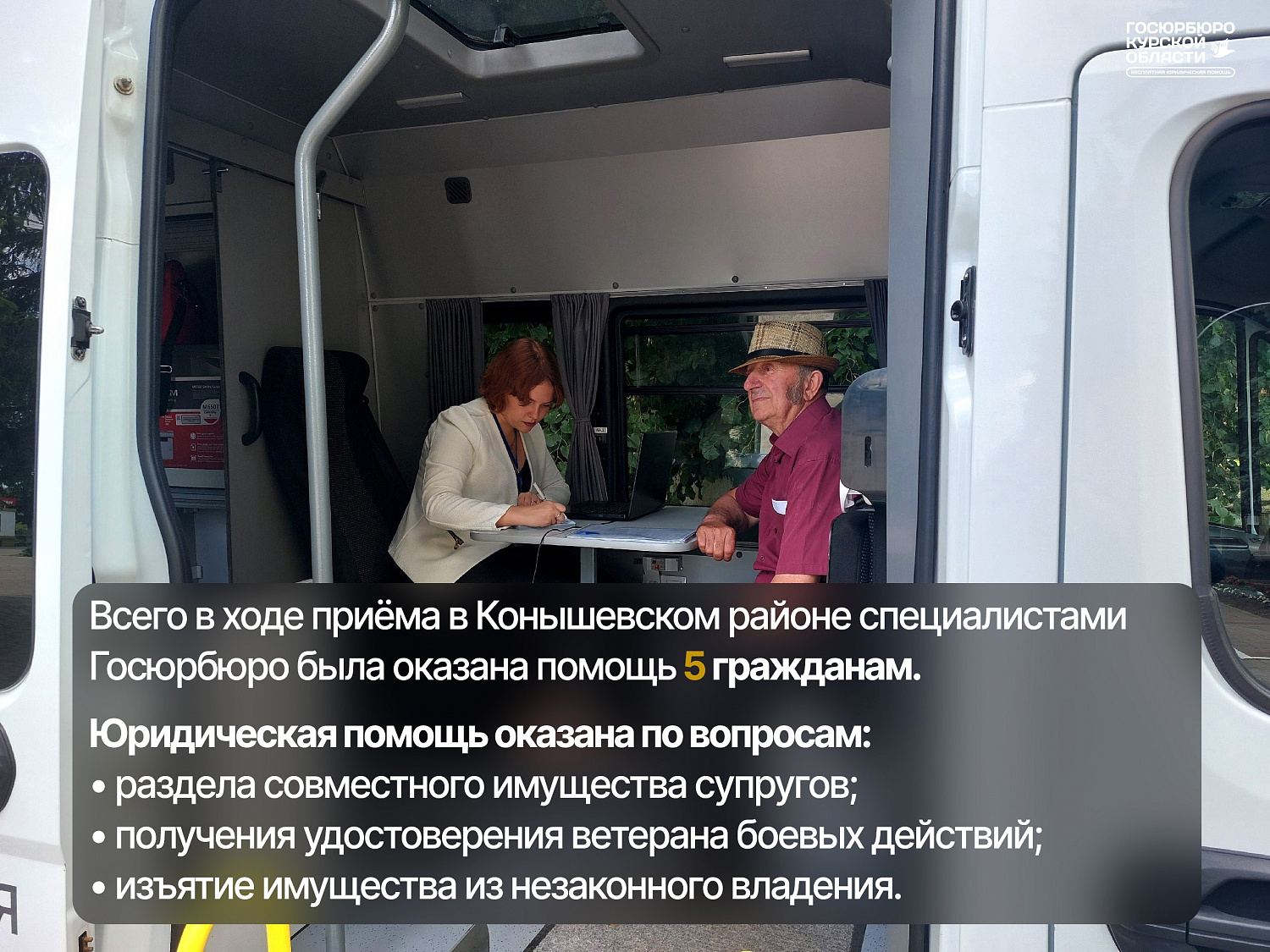 Выездной приём в Конышевский район Курской области 24.06.2024